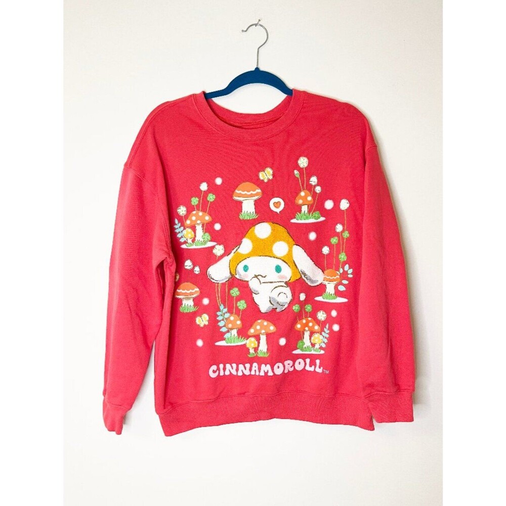 Cinnamoroll Sanrio Mushroom Sweatshirt L Graphic Crewneck Kawaii Cottagecore